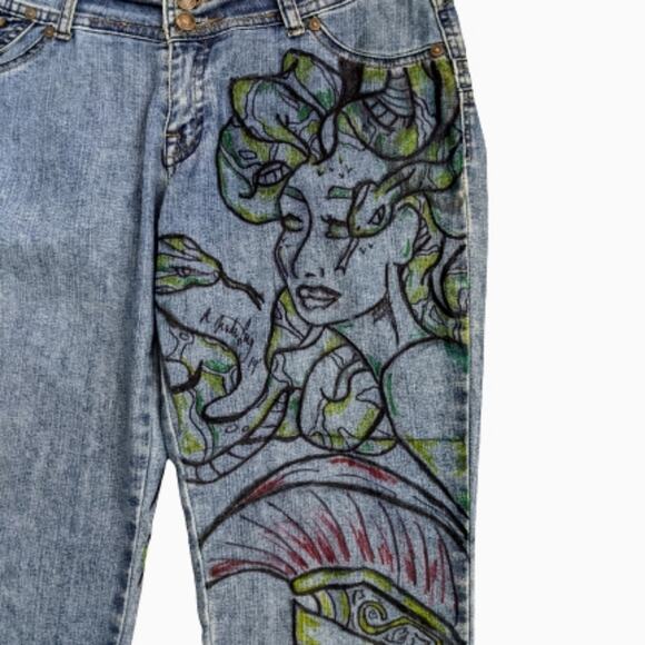 Reckless Jeans with Graffiti Custom Art Junior's 5 - Picture 3 of 13